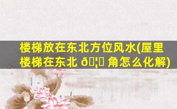 楼梯放在东北方位风水(屋里楼梯在东北 🦉 角怎么化解)